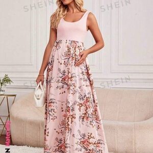 SHEIN Pink Floral Maxi Dress
